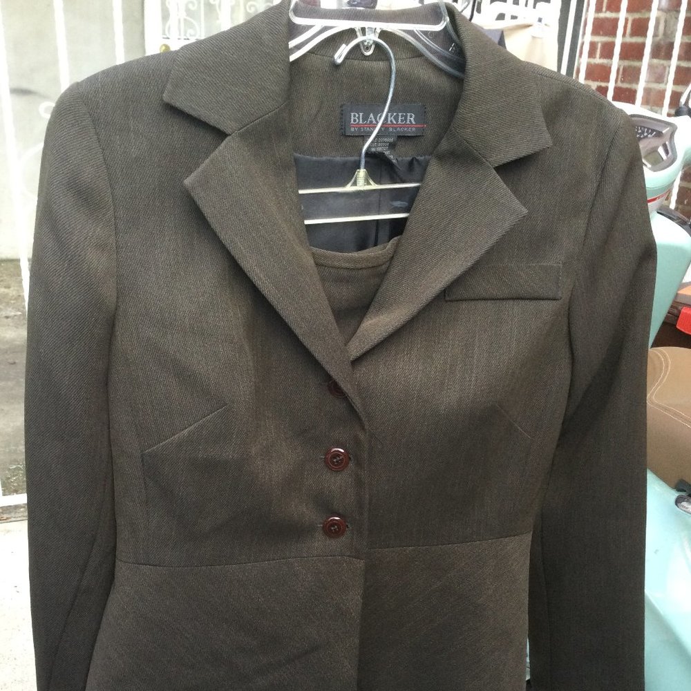 Brown Office Jacket and Skirt Set